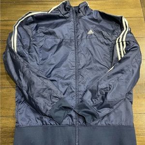 ADIDAS mens windbreaker jacket sz M. Navy Blue/ Preowned